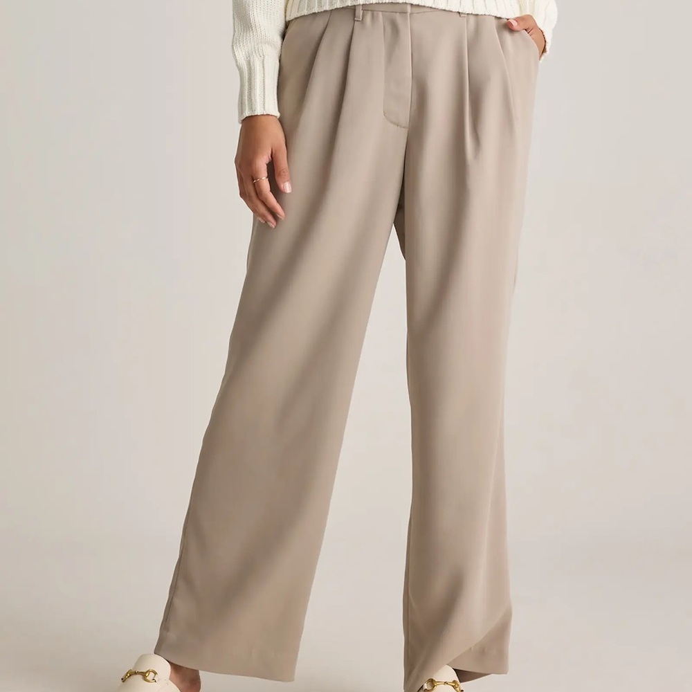 NWT Quince Women's Wide Leg Tan Pants